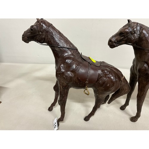 10 - PAIR OF VINTAGE LIBERTY STYLE LEATHER HORSES H12