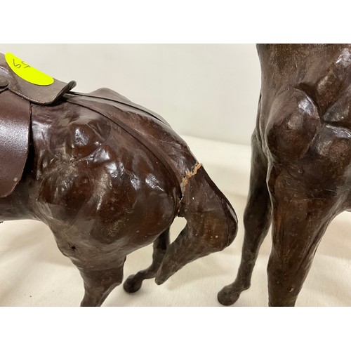 10 - PAIR OF VINTAGE LIBERTY STYLE LEATHER HORSES H12
