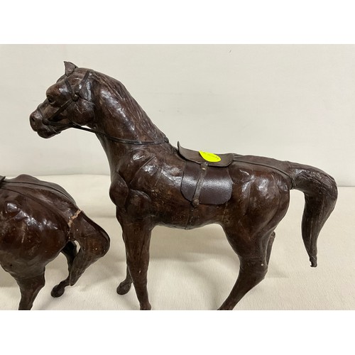 10 - PAIR OF VINTAGE LIBERTY STYLE LEATHER HORSES H12