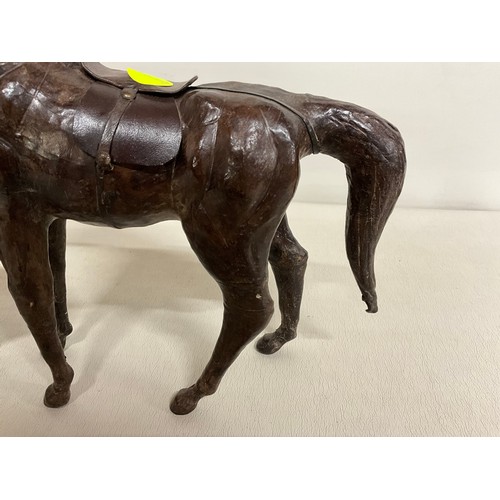 10 - PAIR OF VINTAGE LIBERTY STYLE LEATHER HORSES H12