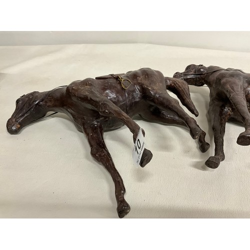 10 - PAIR OF VINTAGE LIBERTY STYLE LEATHER HORSES H12