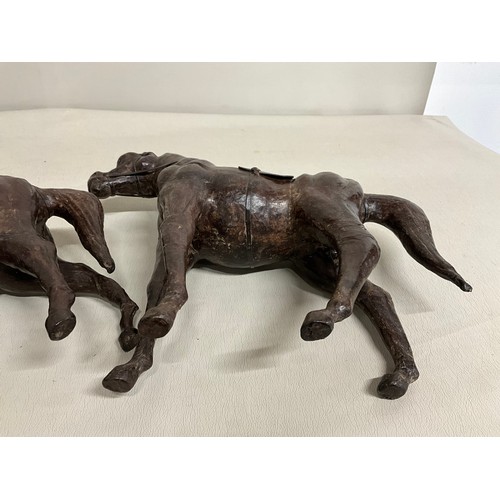10 - PAIR OF VINTAGE LIBERTY STYLE LEATHER HORSES H12