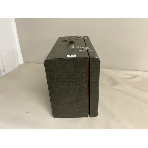 12 - VINTAGE CASED ELECTRIC SINGER SEWING MACHINE