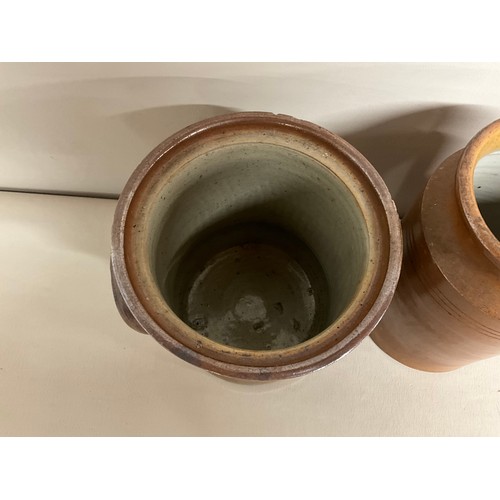 18 - 3 VICTORIAN GLAZED EARTHENWARE POTS H11