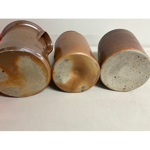 18 - 3 VICTORIAN GLAZED EARTHENWARE POTS H11