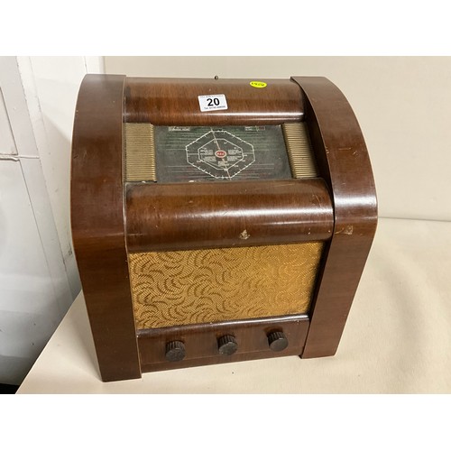 20 - VINTAGE WALNUT VENEERED GEC CASED VALVE RADIO H15