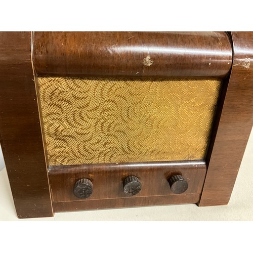 20 - VINTAGE WALNUT VENEERED GEC CASED VALVE RADIO H15