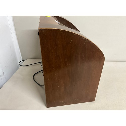 20 - VINTAGE WALNUT VENEERED GEC CASED VALVE RADIO H15
