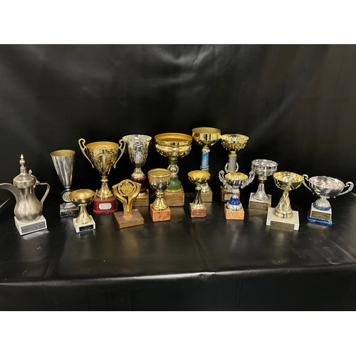 27 - BOX OF SPORTING TROPHIES