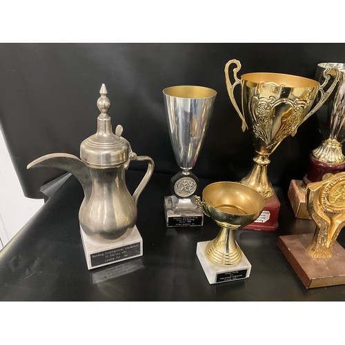 27 - BOX OF SPORTING TROPHIES