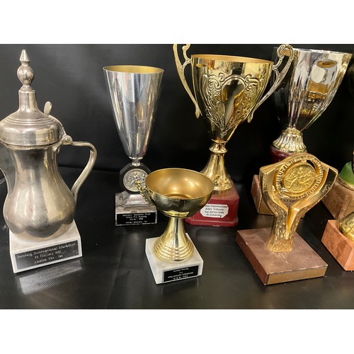 27 - BOX OF SPORTING TROPHIES