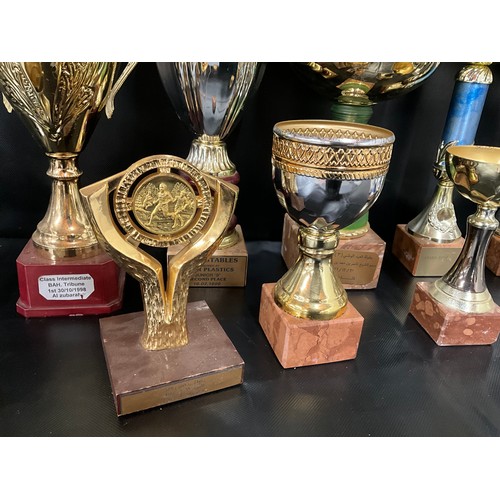 27 - BOX OF SPORTING TROPHIES
