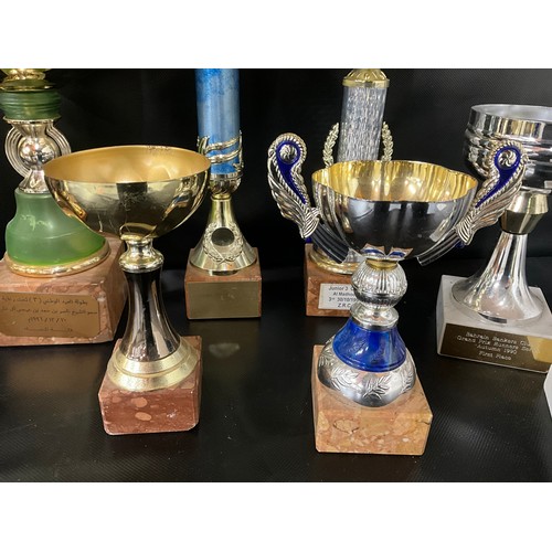 27 - BOX OF SPORTING TROPHIES