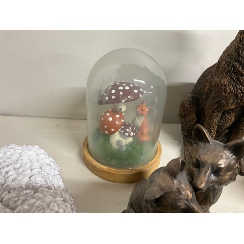 37 - BOX OF PLASTIC AND RESIN AMINALS - HARES RABBITS SHEEP ETC