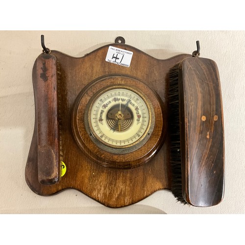 41 - 2 VINTAGE WOODEN CASED BAROMETERS
