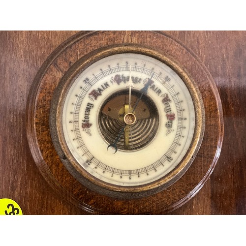 41 - 2 VINTAGE WOODEN CASED BAROMETERS