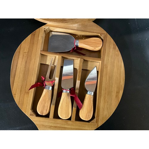 44 - 2 CHEESE BOARDS WITH KNIVES