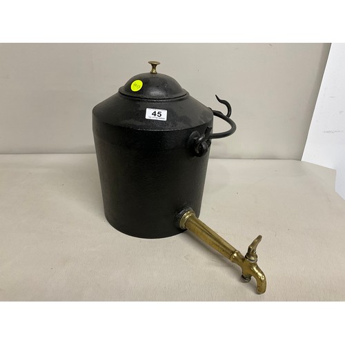 45 - VICTORIAN CAST IRON FOUNTAIN WITH BRASS TAP H14