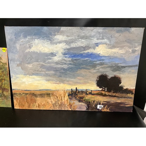 46 - 2 VINTAGE OIL'S ON BOARD - LANDSCAPES BOTH SIGNED