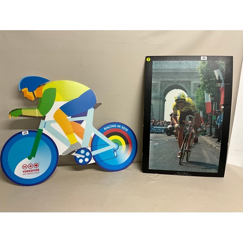 49 - 2 CARDBOARD CYCLING POSTERS