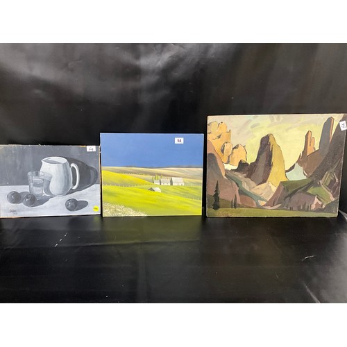 54 - 3 VINTAGE OIL'S ON BOARD PICTURES