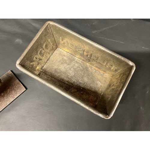 58 - VINTAGE ALLINSON BREAD TIN , BREAD RASP AND BREAD SCALES
