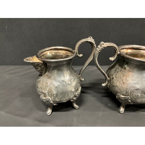 59 - EDWARDIAN SILVER PLATED BACHELORS TEA SET