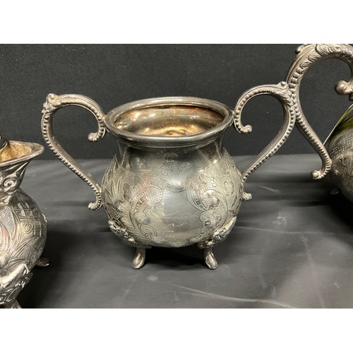 59 - EDWARDIAN SILVER PLATED BACHELORS TEA SET