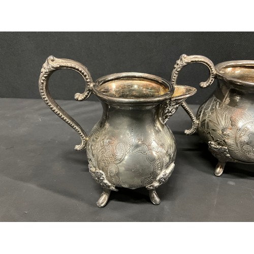 59 - EDWARDIAN SILVER PLATED BACHELORS TEA SET