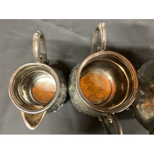 59 - EDWARDIAN SILVER PLATED BACHELORS TEA SET