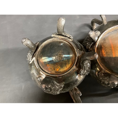 59 - EDWARDIAN SILVER PLATED BACHELORS TEA SET