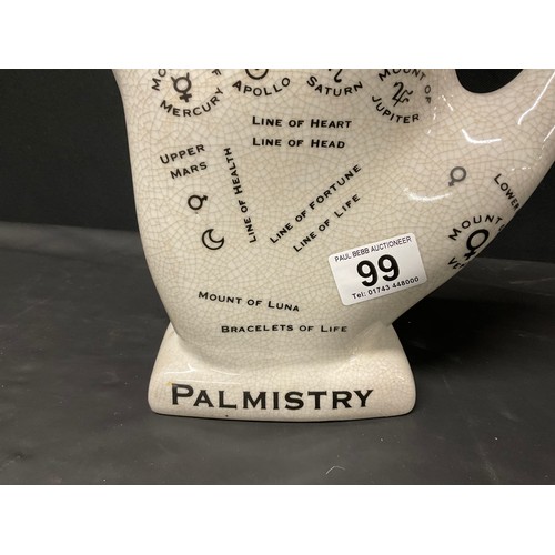 99 - REPRODUCTION CERAMIC PALMISTRY HAND H12