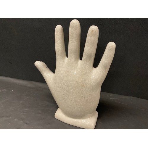 99 - REPRODUCTION CERAMIC PALMISTRY HAND H12