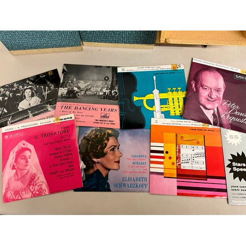 16 - 3 CASE'S OF SINGLE RECORDS AND CASED LINGUAPHONE  FRENCH LANGUAGE CASE