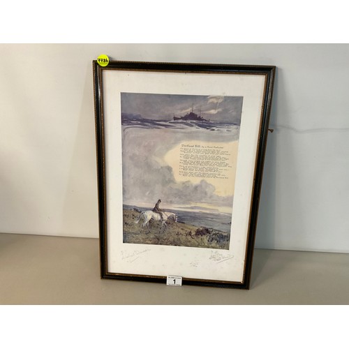 VINTAGE FRAMED PRINT OF THE PORTLAND BILL POEM WITH PENCIL SIGNATURE TO ...