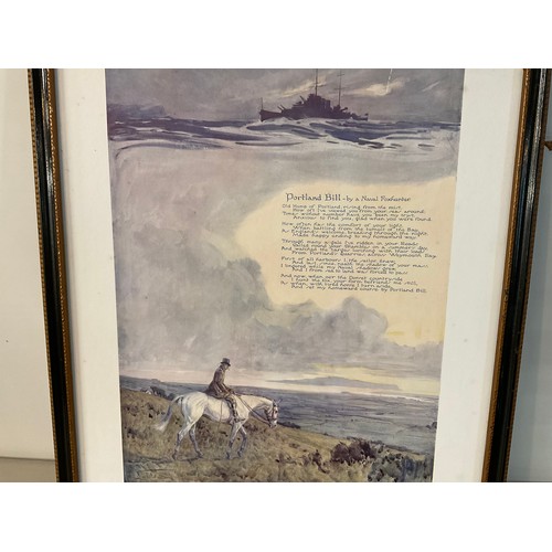 VINTAGE FRAMED PRINT OF THE PORTLAND BILL POEM WITH PENCIL SIGNATURE TO ...