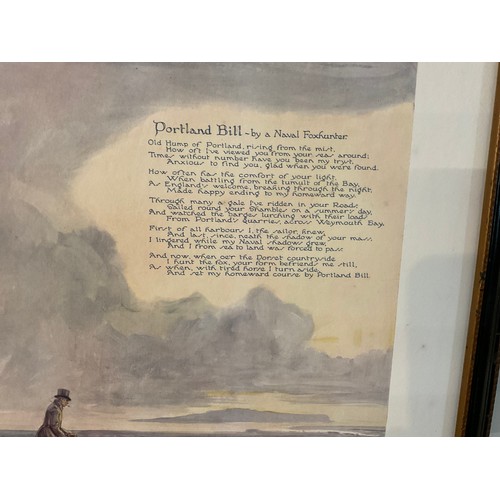 VINTAGE FRAMED PRINT OF THE PORTLAND BILL POEM WITH PENCIL SIGNATURE TO ...