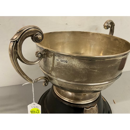 LARGE HALLMARK SILVER TROPHY ON STAND - SILVER WEIGHT 1.6KG