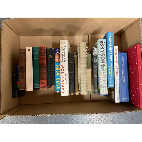 TWO BOXES OF ODDS TO INCLUDE TABLE LAMPS, DRESSING TABLE SET, JIGSAWS ETC