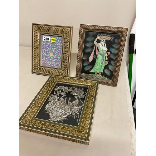 THREE REPRODUCTION INDIAN STYLE PICTURE FRAMES
