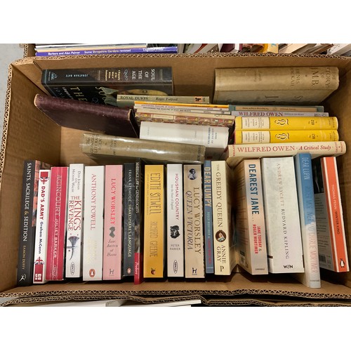FOUR BOXES OF HARDBACK & PAPERBACK BOOKS TO INCLUDE HISTORY ...