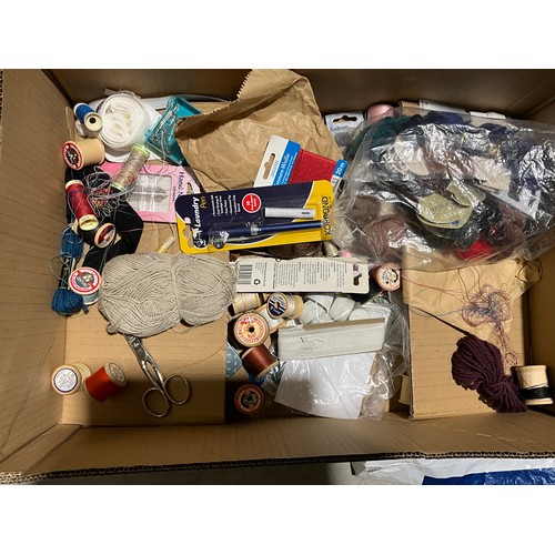 SIX BOXES OF VARIOUS HANDEKERCHIEFS SHIRT COLLARS, BRACES, PILLOWS ...