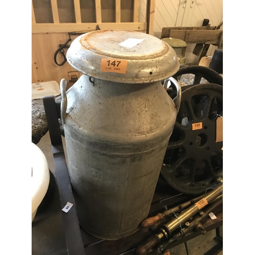 147 - 10 Gallon Aluminium Milk Churn