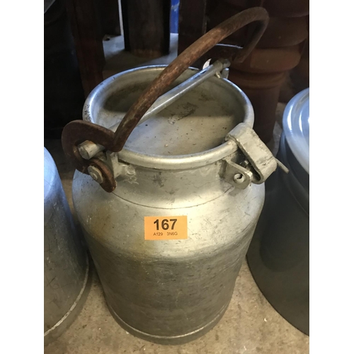 167 - 4 Gallon Aluminium Milk Churn