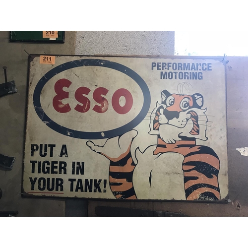 211 - Esso Sign 27 inch. x 19 inch.