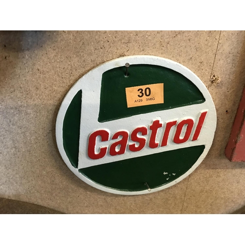 30 - Cast Iron Castrol Sign