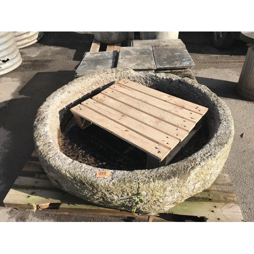 322 - Circular Granite Trough  44 inch. Diameter