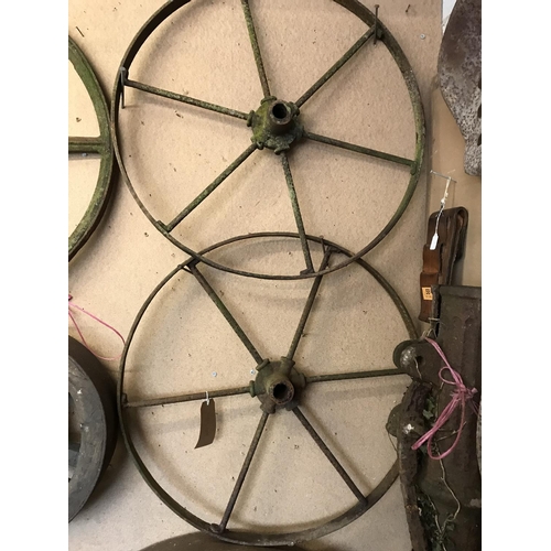 57 - Pair Wrought Iron Wheel 30 inch. Diameter