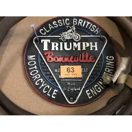 63 - Cast Iron Triumph Sign