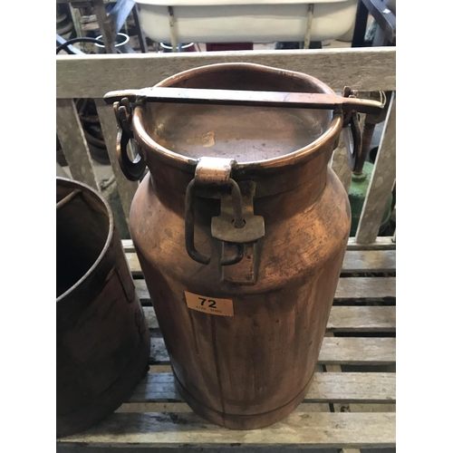 72 - 4 Gallon Copper Milk Churn